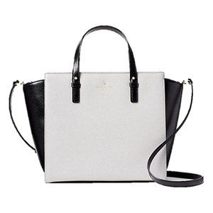 *SOLD* Kate Spade Grand Street Colorblock Hayden Satchel STONE ICE / BLACK